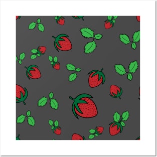 strawberry seamless pattern Posters and Art